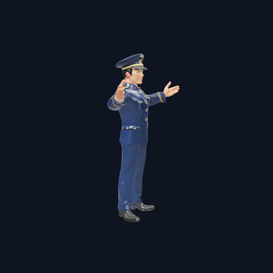 Airforce Officer D Character Model Rigged and Animated